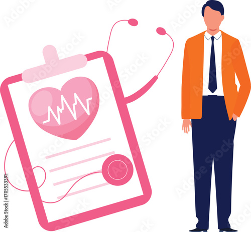 Doctor showing healthy heart report results