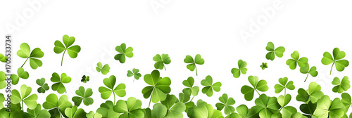Clover Shamrock Irish Pattern St Patrick’s Day Green Banner Border on white background