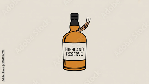 A bottle of highland reserve whiskey, a symbol of tradition and craftsmanship