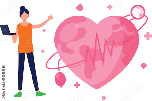 Girl showing world safe from blood pressure
