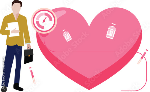 Heart specialist doctor treating heart