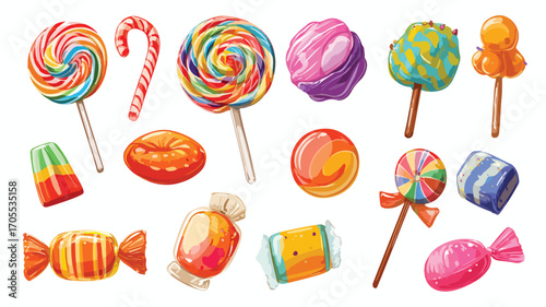 Vibrant and Fun Colorful Candy and Sweets Set for Sweet Tooth Delight