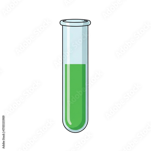Green Liquid in a Laboratory Test Tube.