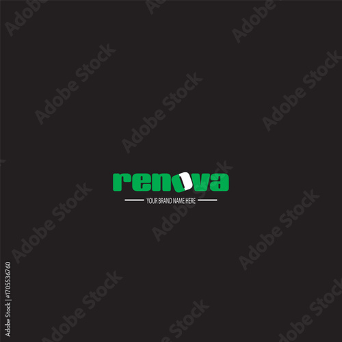 renova letter vector illustration of an abstract background