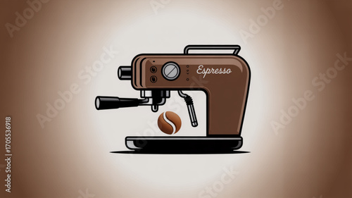 A modern espresso machine brews a single coffee bean, showcasing minimalist design and the essence of coffee preparation