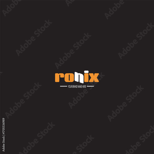 ronix text logo design vector