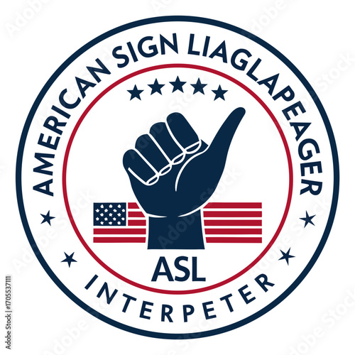  Black American sign language interpreter logo