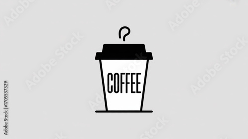 Coffee cup icon, featuring a simple, minimalist design for cafe, beverage, and morning routine themes