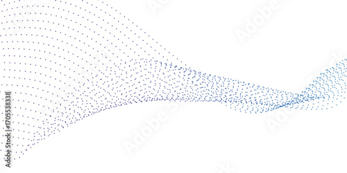 Abstract technology particles gradient flowing dynamic wave doted and halftone lines background. Dot Wave halftone gradient pattern on transparent background.Transparent PNG available Halftone gradien