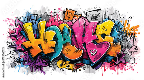 Vibrant Graffiti Street Art showcasing Bold and Urban Graffiti Tags