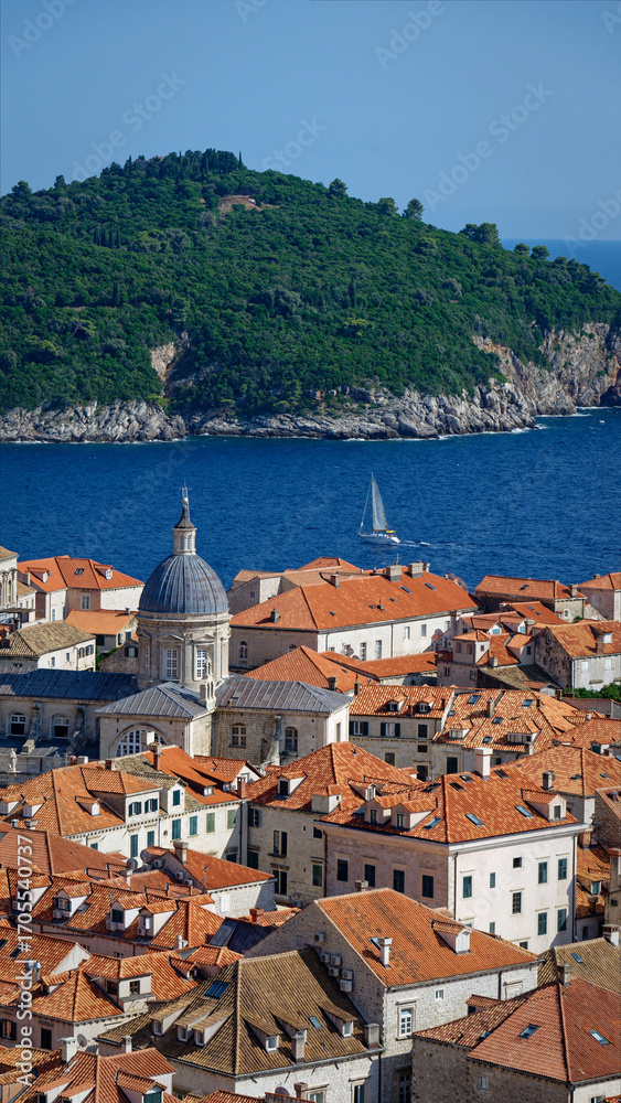 Obraz premium Dubrovniks buildings, roofs and city view 