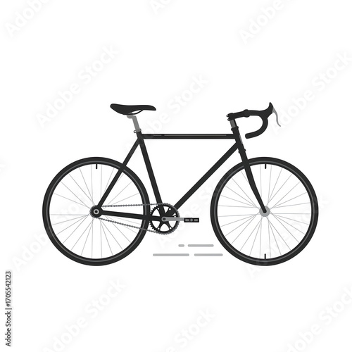 Classic City Bicycle Side View Illustration