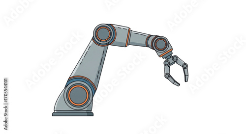 Industrial Robotic Arm With Gripper.