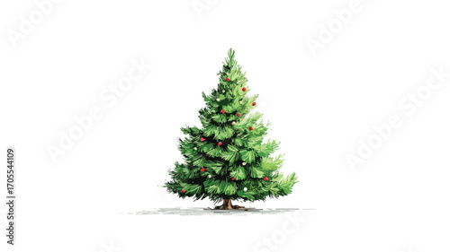 Mini Christmas Tree on White Background Vector Illustration