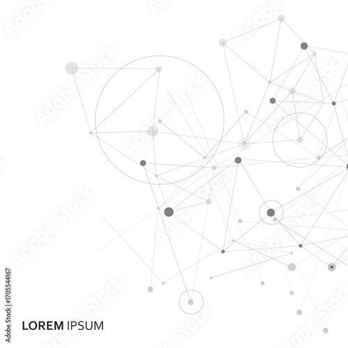Abstract background with connecting dots and lines. Vector illustration