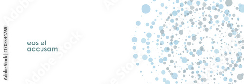 Banner with background of dots and circles that are collected into a circular shape