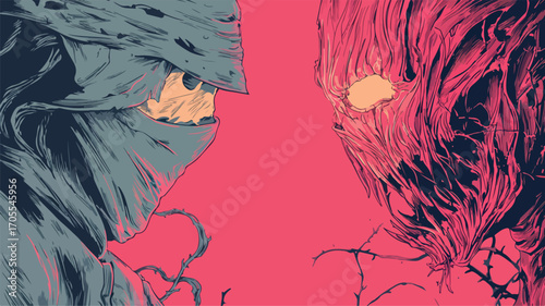 Halloween Movie Monster Character Portrait Set for Creepy Designs