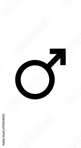 Male Gender Symbol Simple Black Icon.