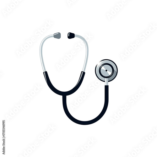 Medical Stethoscope Isolated on White Background.