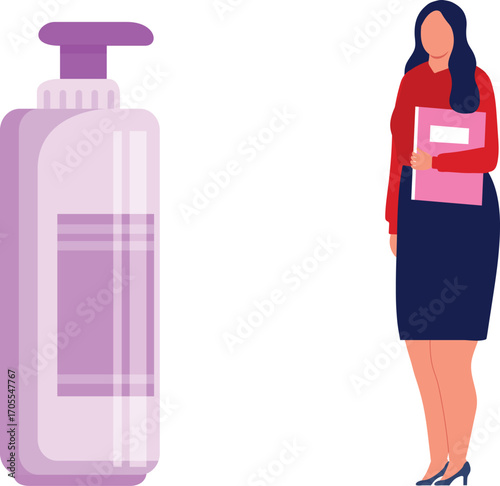 Girl standing with scent spray