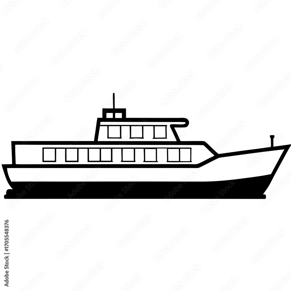 Fototapeta premium Cargo Barge Line Vector –