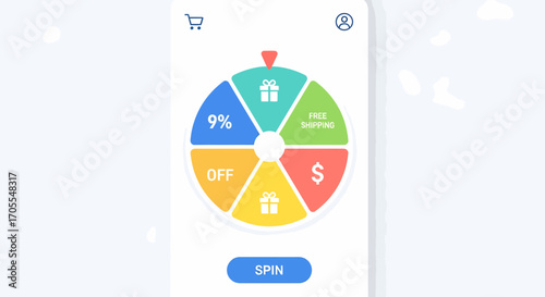 Interactive Prize Wheel Displaying Special Offers For Mobile App