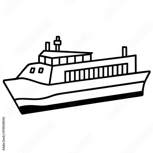 Cargo Barge Line Vector –