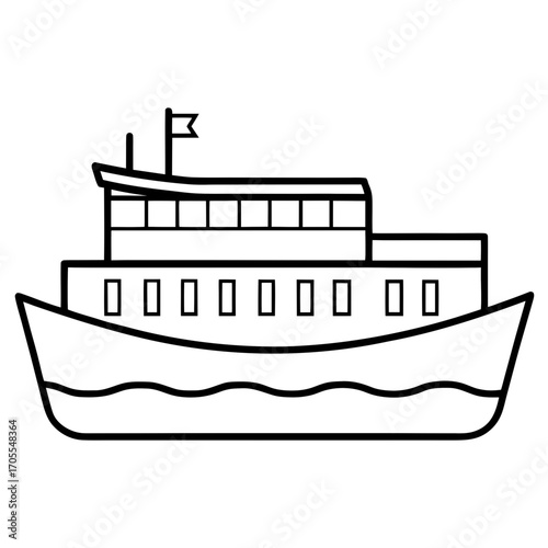 Cargo Barge Line Vector –