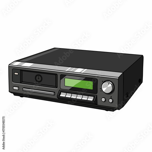 Retro VCR Player Vector Illustration Isolated