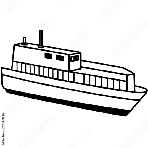 Cargo Barge Line Vector –