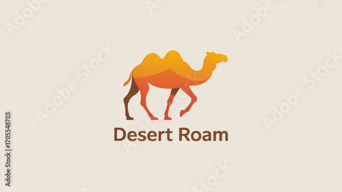 A camel logo with a gradient color scheme, representing desert travel and adventure with a modern design