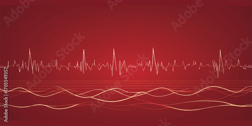 Medical heart graph monitor abstract line illustration