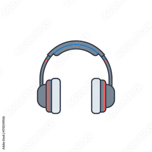 Modern Headphones Icon for Audio and Music.