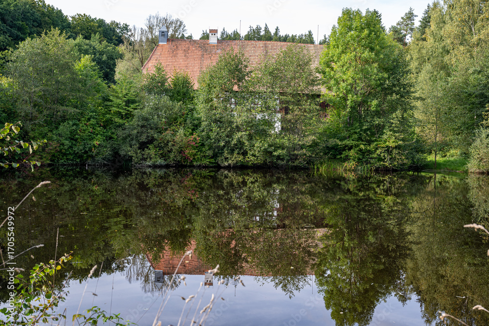 Fototapeta premium Freiland Museum mit historischen Gebäuden und historischer Einrichtung
