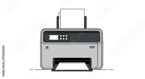 Modern Office Printer with Paper Output.