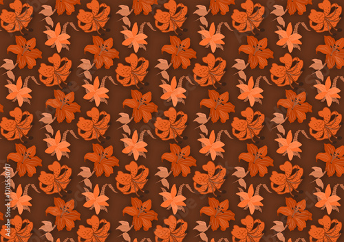 seamless pattern with autumn leaves and flowers