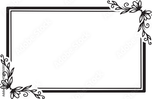 Border Frame Vector – Decorative, Vintage, Classic, Elegant, Corner, Page, Line, Stylish, Retro, Ornament, Outline, Minimal, Graphic, Black, Calligraphy, Old, Decorative Line, Illustration