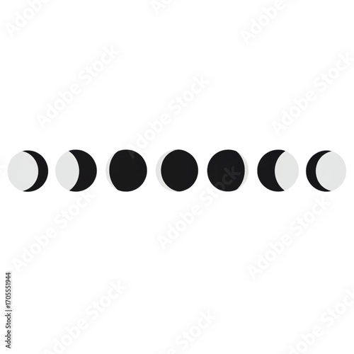 Moon Phases Celestial Cycle Illustration.