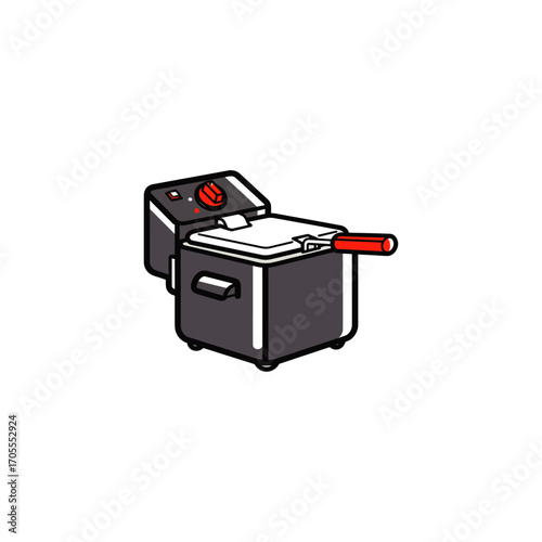 Deep Fryer icon flat vector design.