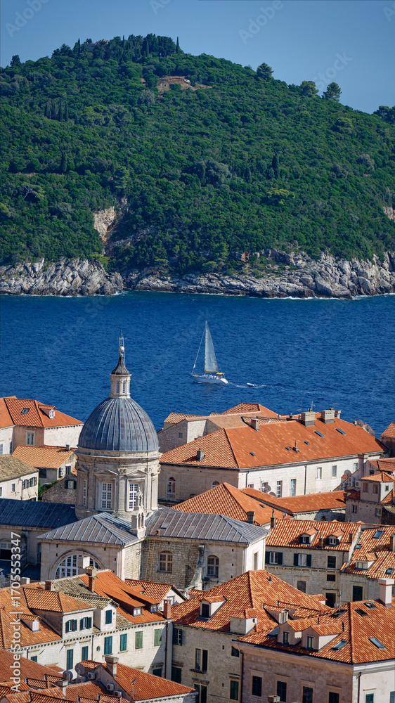 Obraz premium Dubrovniks buildings, roofs and city view 