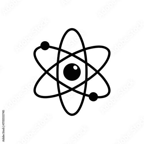 Stylized atom symbol isolated on transparent background