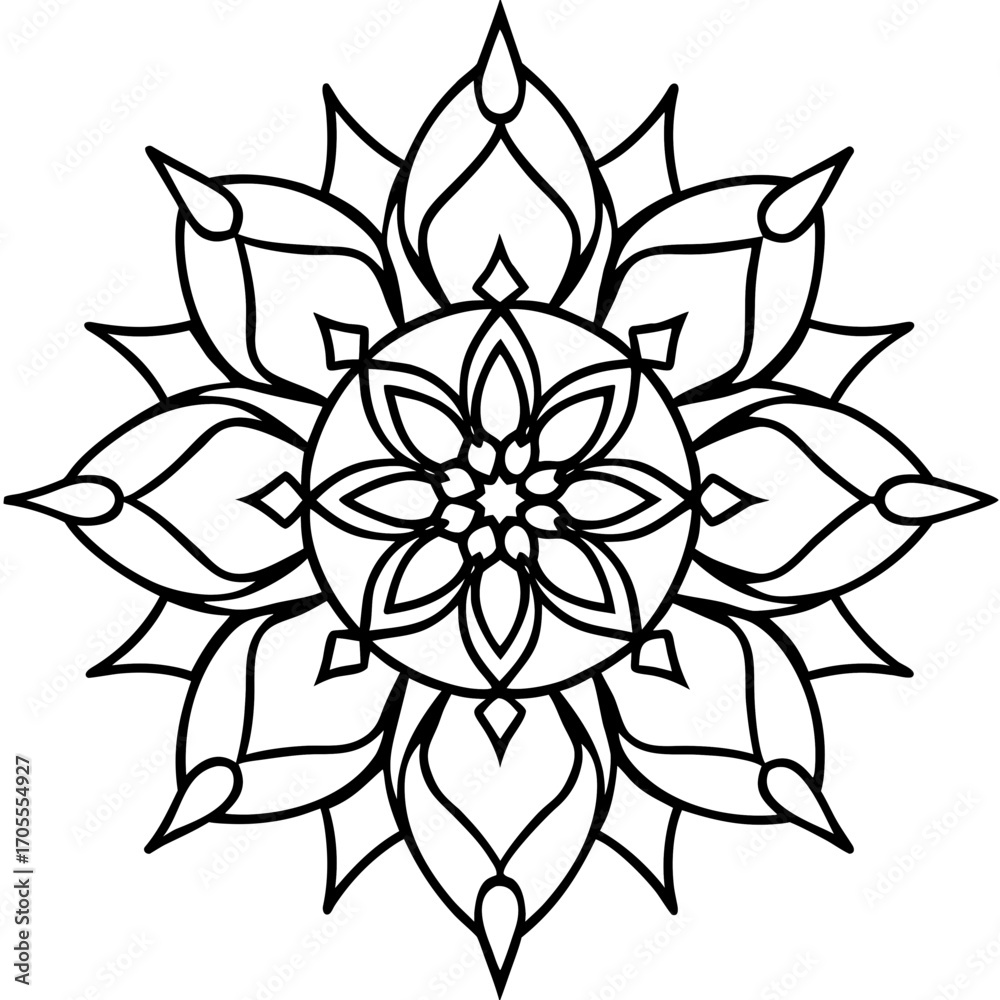 Mandala of Wind – Line Art Vector
