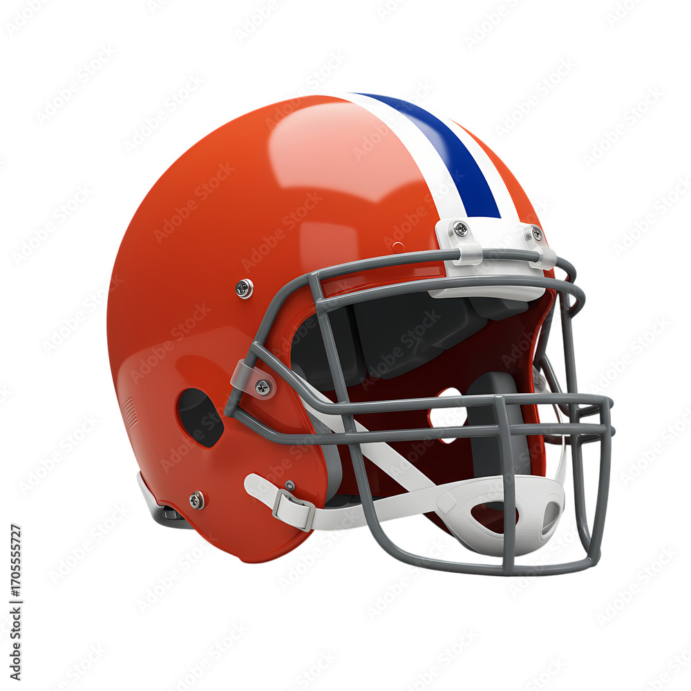 Fototapeta premium American Football Helmet Professional Game Equipment Sport Gear Athletic Head Protection on transparent background