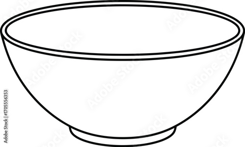 Simple, clean illustration of an empty ceramic bowl, perfect for design elements.