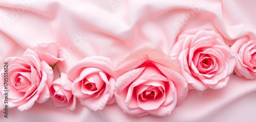 Soft pink rose floral fabric backdrop, delicate texture,  pattern,  feminine