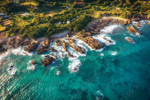 Aerial view of the eastern part of Yakushima Island, Kagoshima Prefecture, Japan, a World Heritage Site