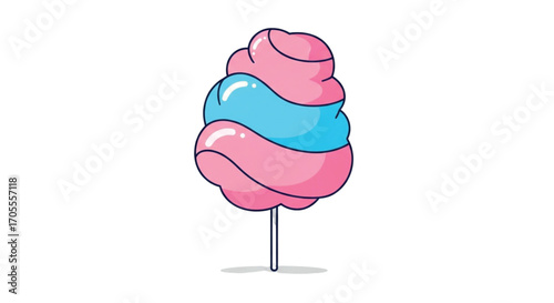 Pink and Blue Cotton Candy on a Stick.