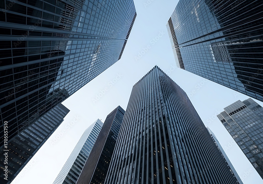Fototapeta premium Modern Skyscrapers in a Cityscape.