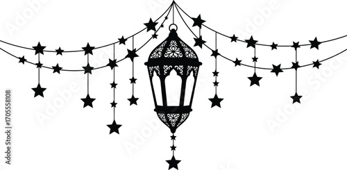 Ramadan lantern with star, symbolizing celebration, tradition, and cultural heritage during holy month