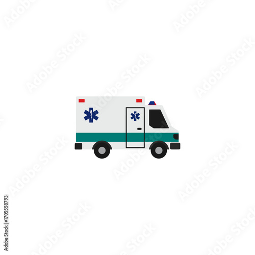 Ambulance vector graphic a modern emergency vehicle providing swift medical response ideal for healthcare websites and safety awareness campaigns.